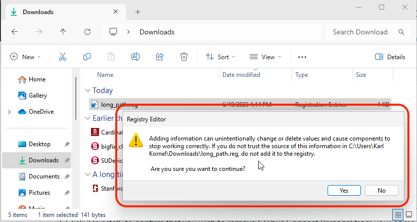 The Globus Connect Personal setup screen, showing a successful setup.